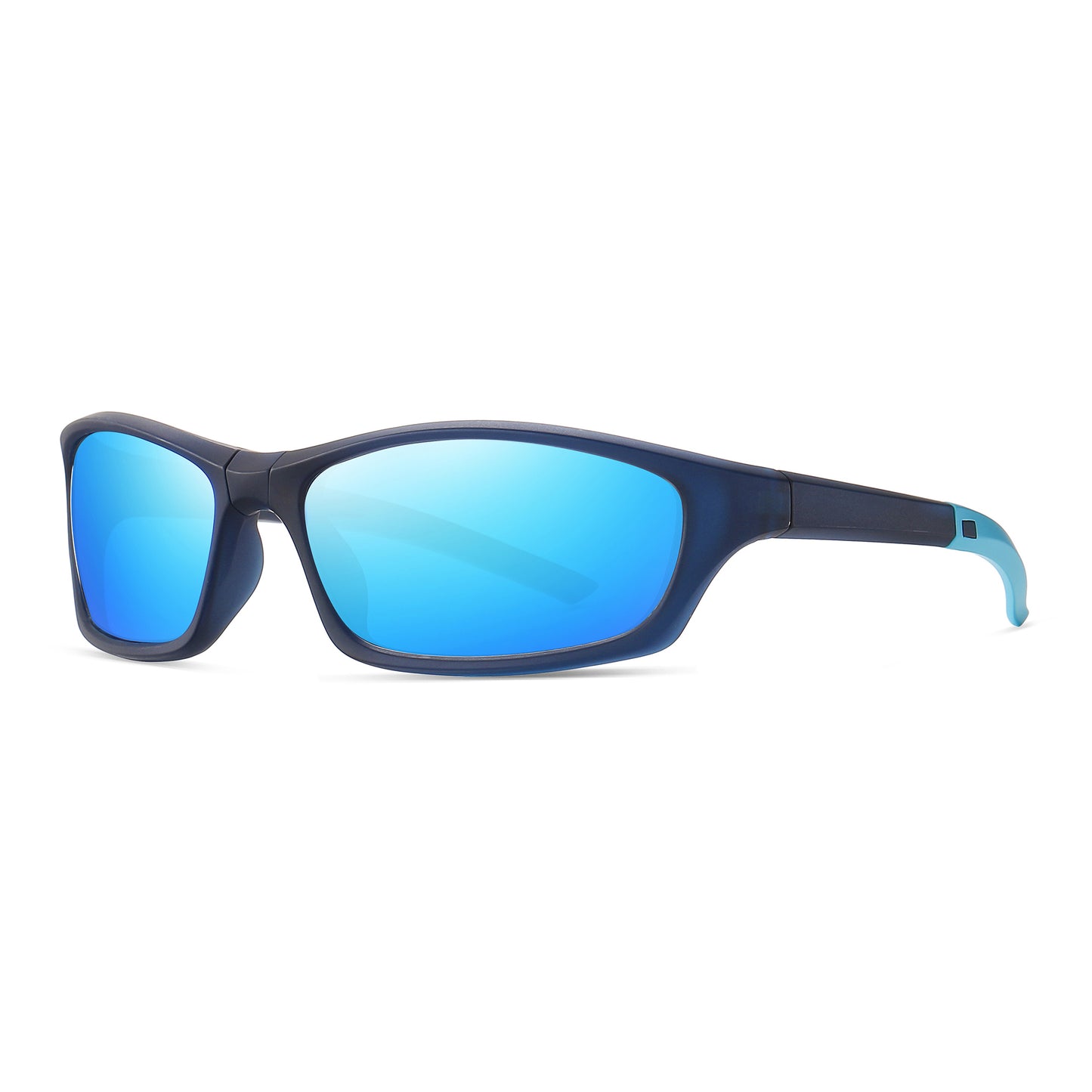 StinkEye™ Edge sunglasses deep blue frame blue lens side view