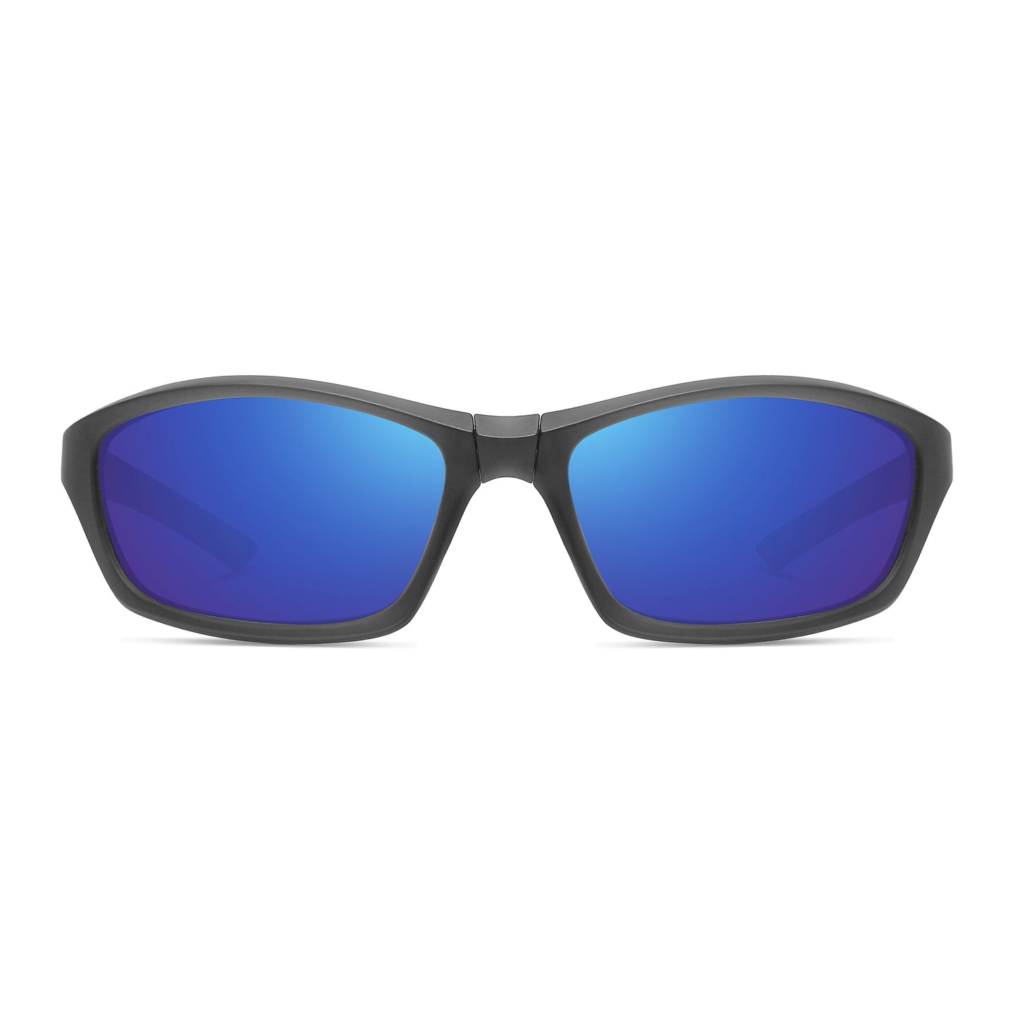 StinkEye™ Edge sunglasses deep grey frame blue lens front view
