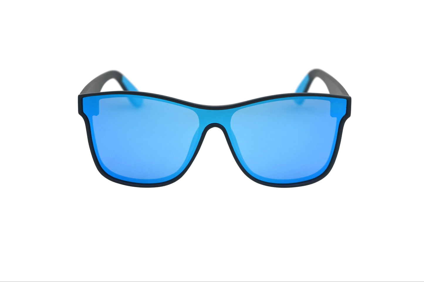 StinkEye™ Summit sunglasses black frame blue lens front view