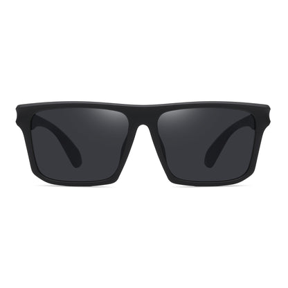 StinkEye™ Pulse sunglasses black frame blue stripe grey lens front view