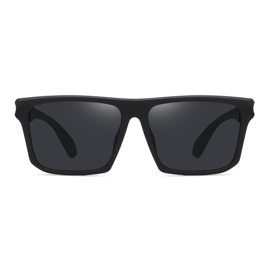 StinkEye™ Pulse sunglasses black frame blue stripe grey lens front view