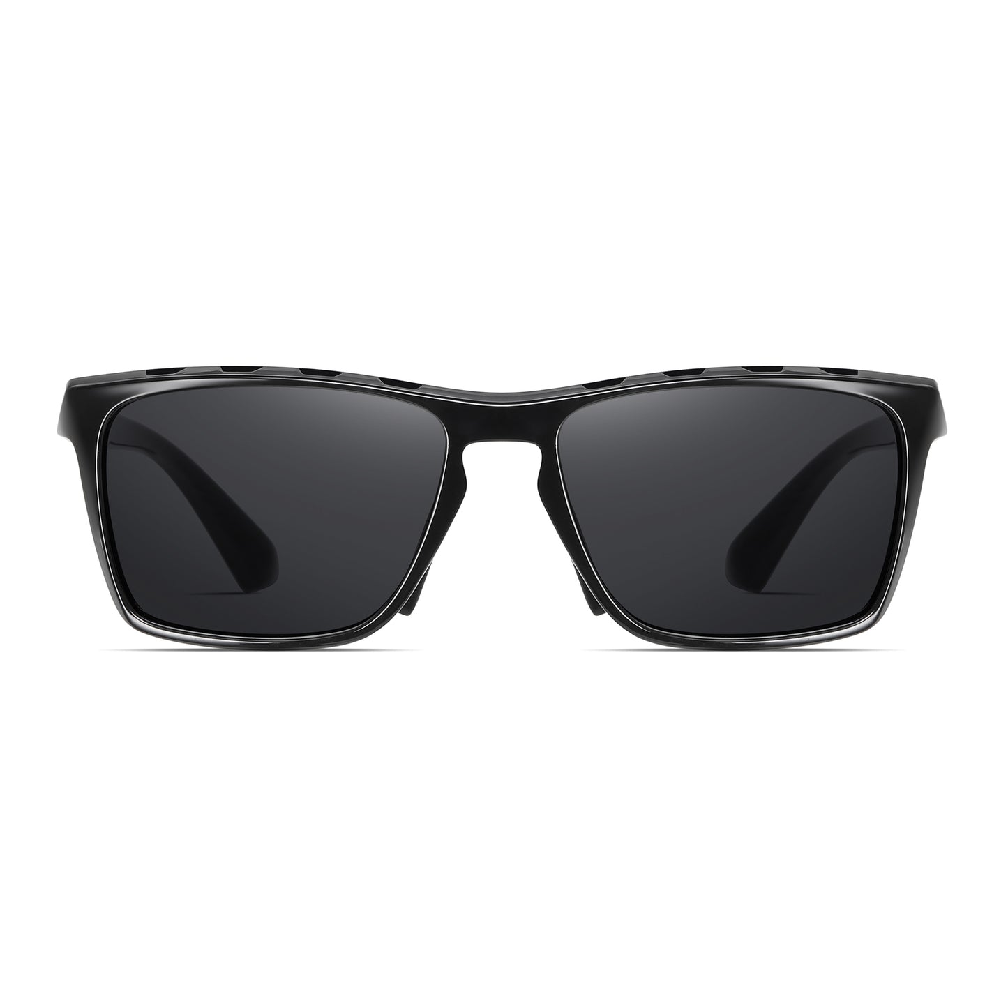 StinkEye™ Strike sunglasses black frame grey lens front view