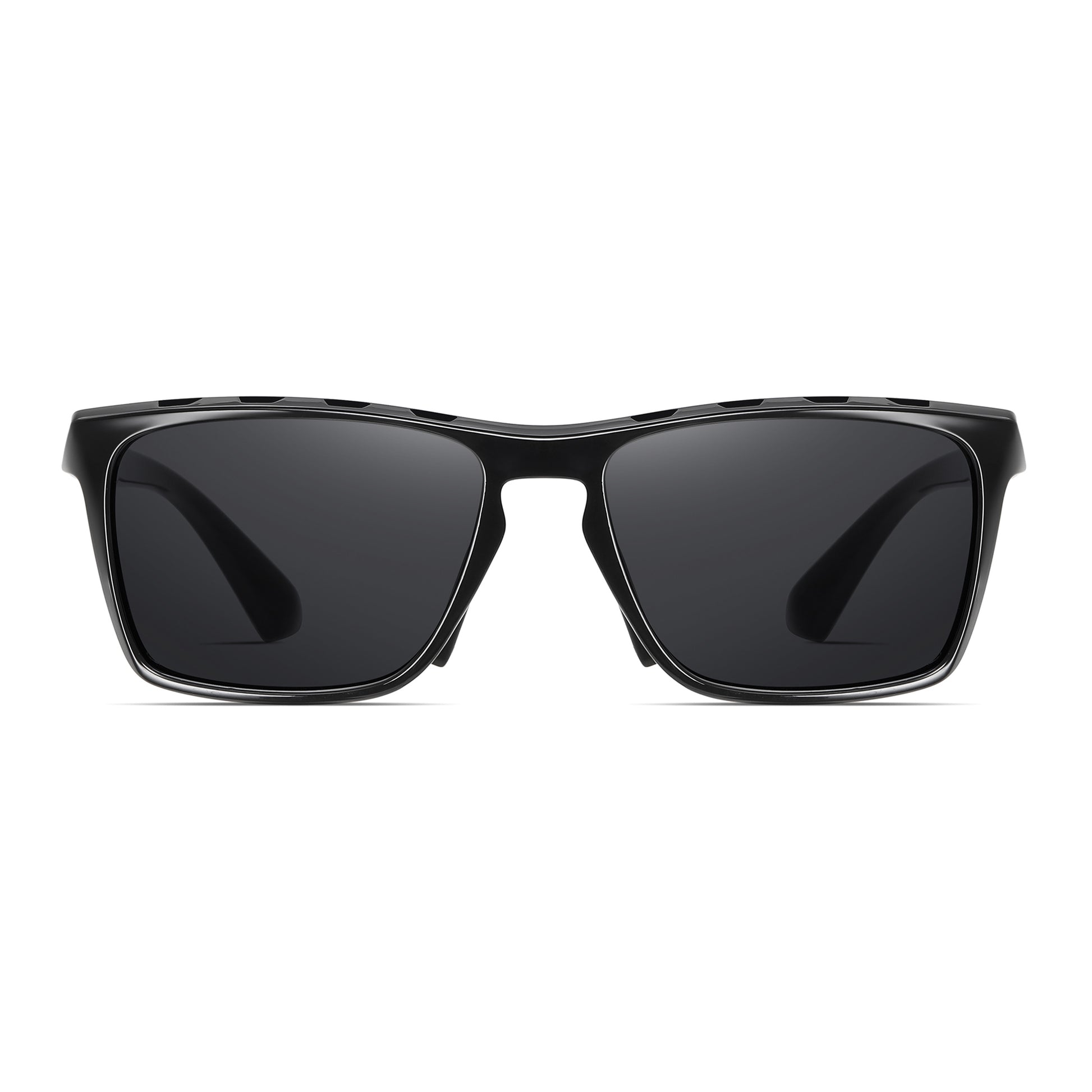 StinkEye™ Strike sunglasses black frame grey lens front view