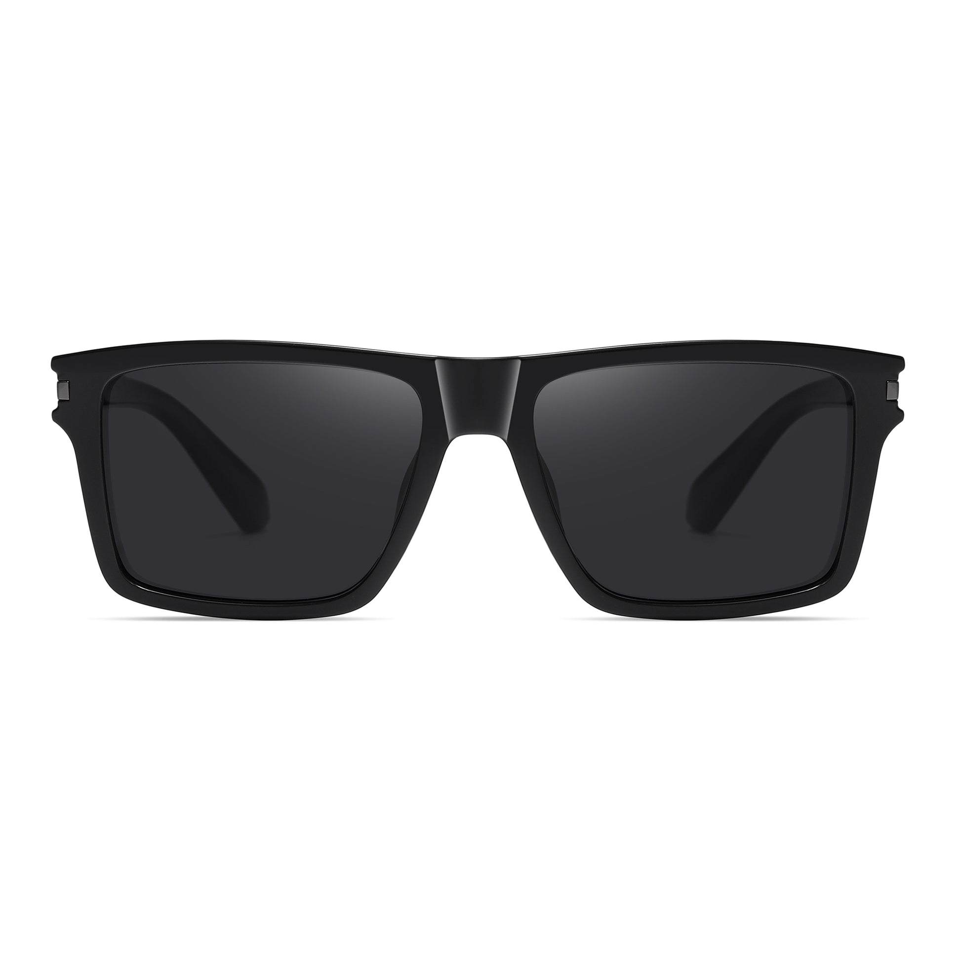 StinkEye™ Blaze sunglasses black frame grey lens front view