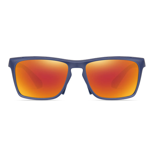 StinkEye™ Strike sunglasses blue frame red lens front view