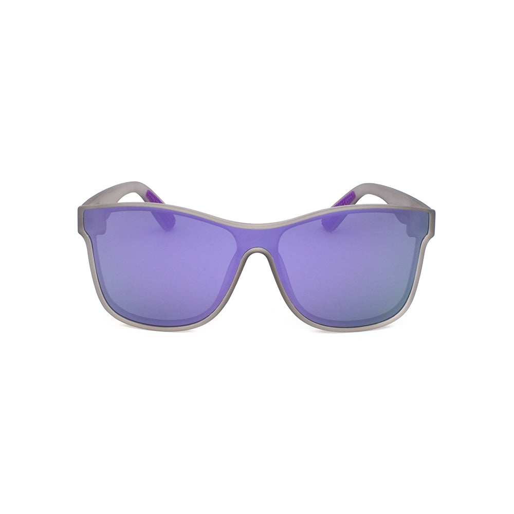 StinkEye™ Summit sunglasses silver frame purple lens front view